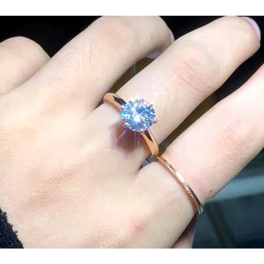 NEW 2 Ct Solitaire Simulated Diamond 14k Gold Plated S925‎ Engagement Ring